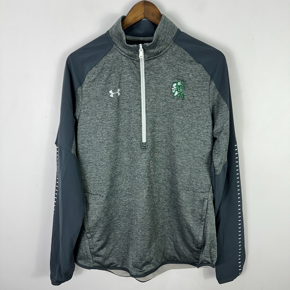 Under Armour ColdGear Quarter Zip Womens XL Gray Athletic Pullover Training Top